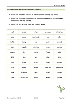 Sort -ing words