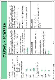 Mastery - formulae