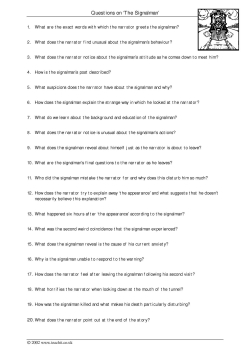 20 Questions on 'The Signalman' 20 Questions on 'The Signalman'