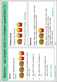 Mastery - use simple ratio to compare quantities Mastery - use simple ratio to compare quantities