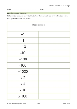 Maths calculation challenge