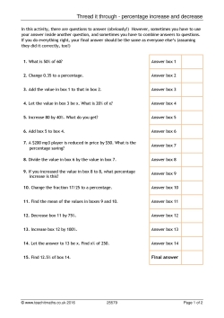 Threading exercise - percentages