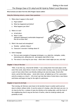 Setting in the novel