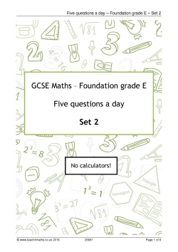 Five questions a day - Foundation support - set 2