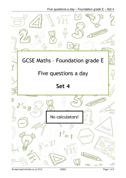 Five questions a day – Foundation support – Set 4