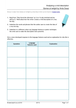 Analysing a vivid description