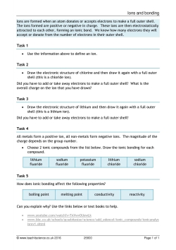Ions and bonding Ions and bonding
