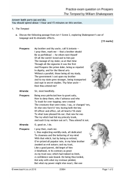 Practice exam question on Prospero