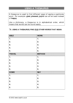 Using a thesaurus