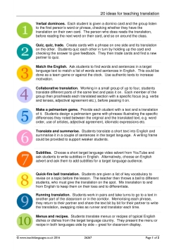 20 ideas for teaching translation