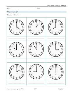 Clock faces – telling the time