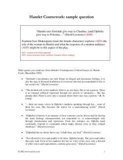 Sample question: The treatment of women in the play …