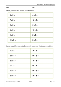 Multiplying and dividing by five