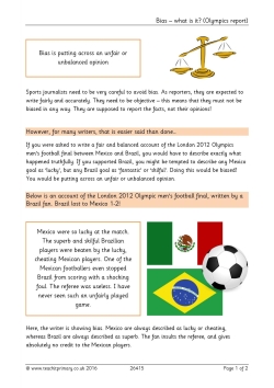 Bias - what is it? (Olympics report)