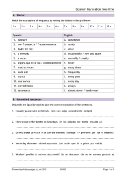 Spanish translation: free time