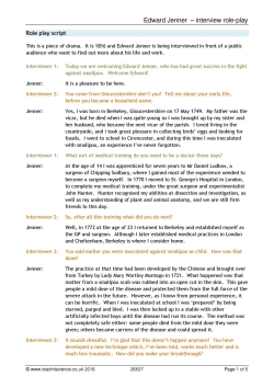 Edward Jenner – interview roleplay