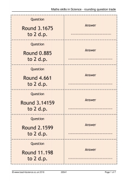 Maths skills in Science - rounding question trade