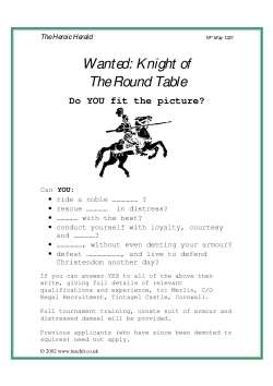 Wanted: Knight of the Round Table (2)