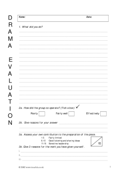 Drama evaluation sheet