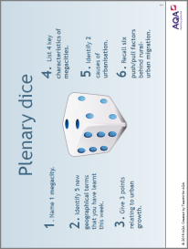 Plenary dice - urbanisation