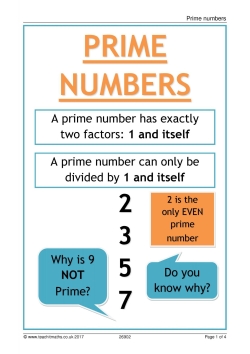 Prime numbers poster