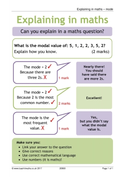 Explaining in maths poster - mode Explaining in maths poster - mode