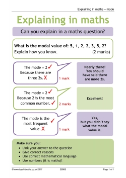 Explaining in maths poster - mode