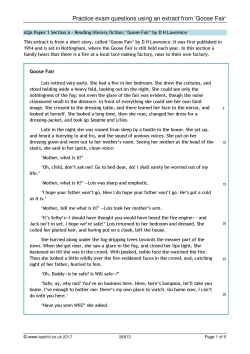 Practice exam questions using an extract from 'Goose Fair'
