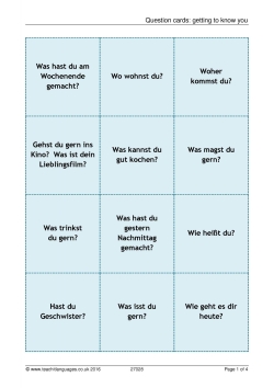 Question cards: getting to know you Question cards: getting to know you