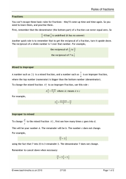 Rules of fractions