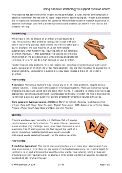 Using assistive technology to support dyslexic writers