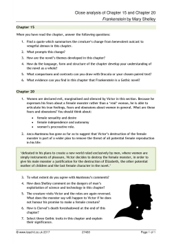 Close analysis of Chapter 15 and Chapter 20 Close analysis of Chapter 15 and Chapter 20