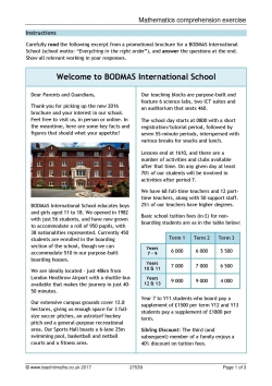 Mathematics comprehension exercise Mathematics comprehension exercise