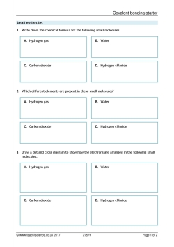 Covalent bonding starter