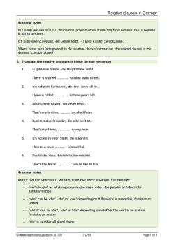 Relative clauses in German