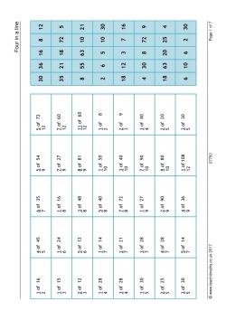 Four in a line - practising fractions of quantities