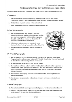 Close analysis questions