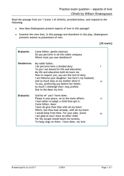 Practice exam question - aspects of love
