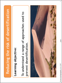 Reducing the risk of desertification
