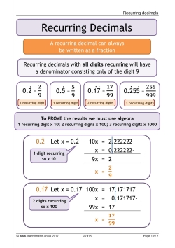 Recurring decimals poster