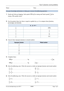 Year 5 fraction problems
