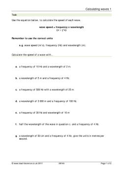 Wave calculations|KS4 Physics|Teachit