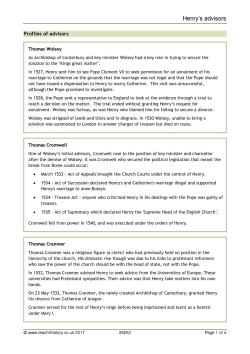 Henry's advisors