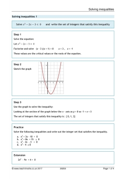 Solving quadratic inequalities