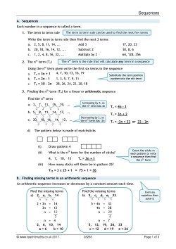 Sequences review sheet