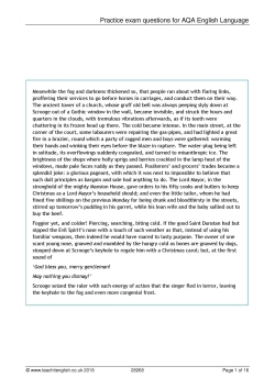 Practice exam questions for AQA English Language Practice exam questions for AQA English Language