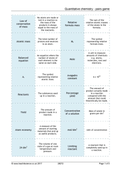 Quantitative chemistry - pairs game