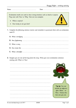Buggy Night – writing activity
