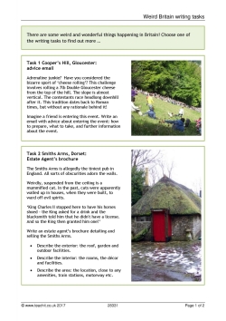 Weird Britain writing tasks