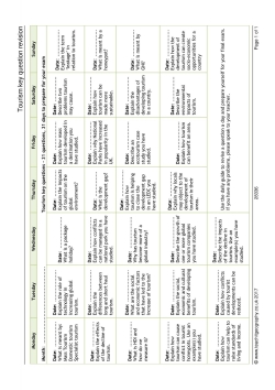 Tourism key question revision